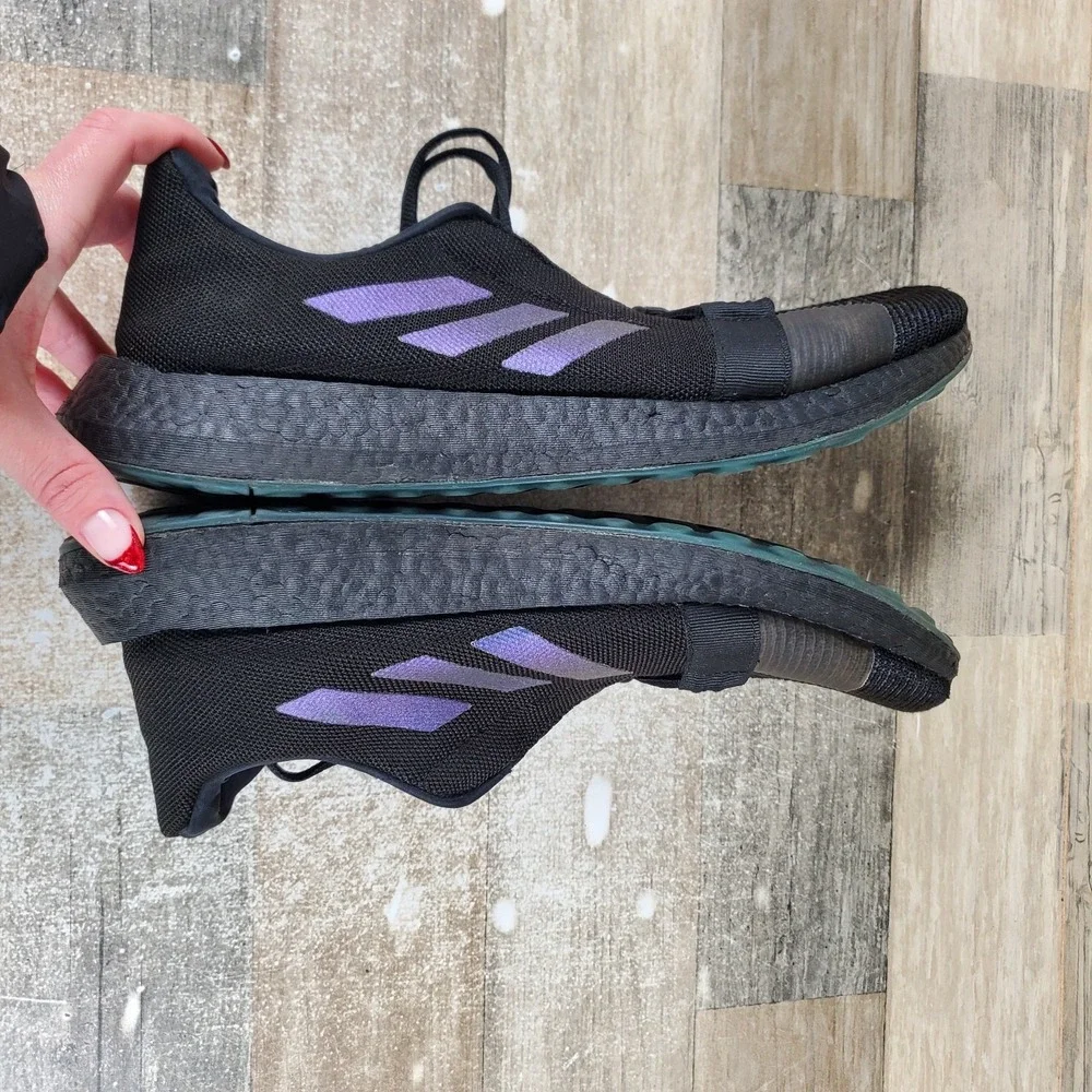 Adidas Senseboost GO Mens Shoes Sz 10 Running Core Black Boost Blue Violet Met